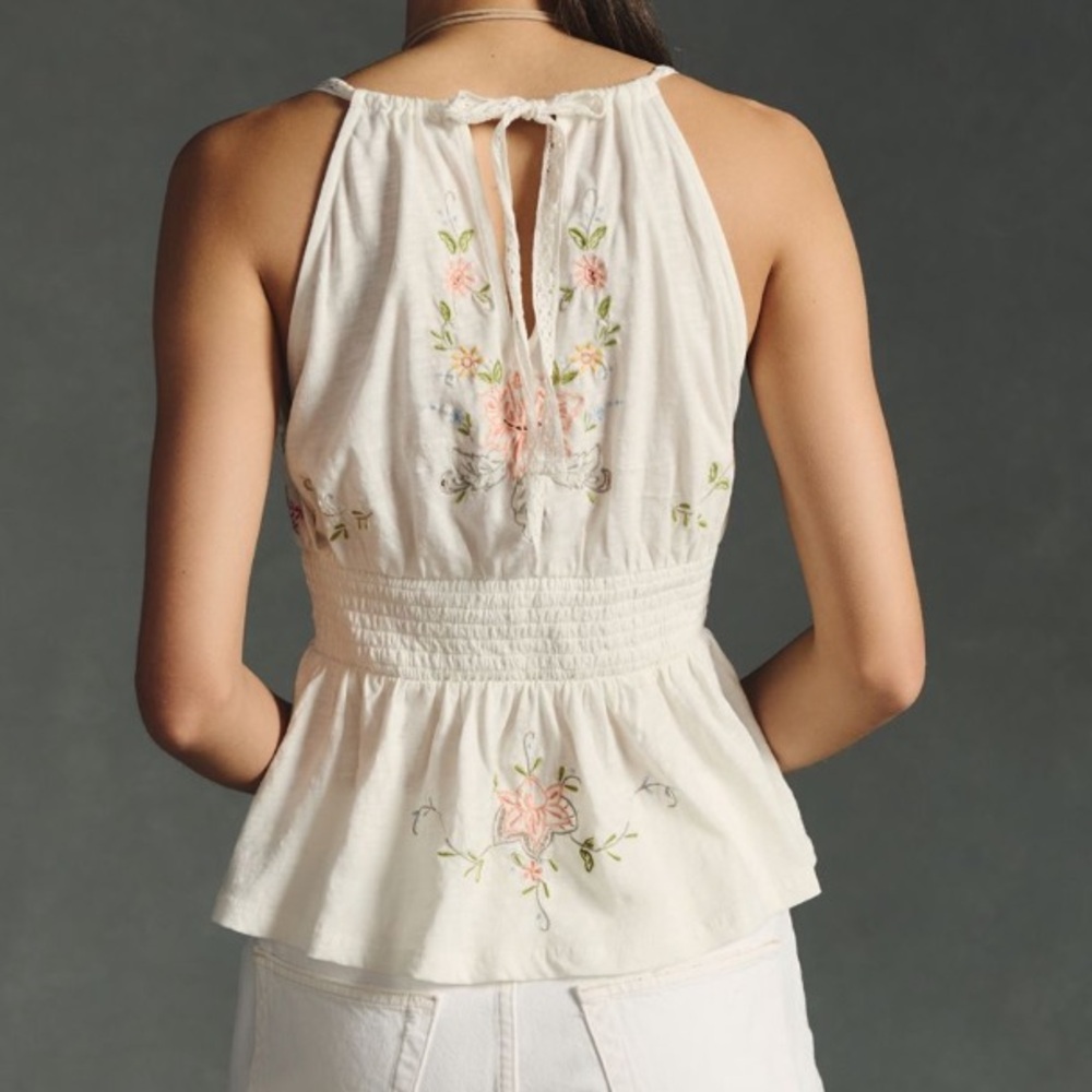 By Anthropologie V-Neck Asymmetrical Top - Picture 4 of 9